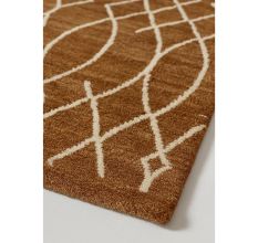 Moroccon Design Dark Goldwhite Wool Rug